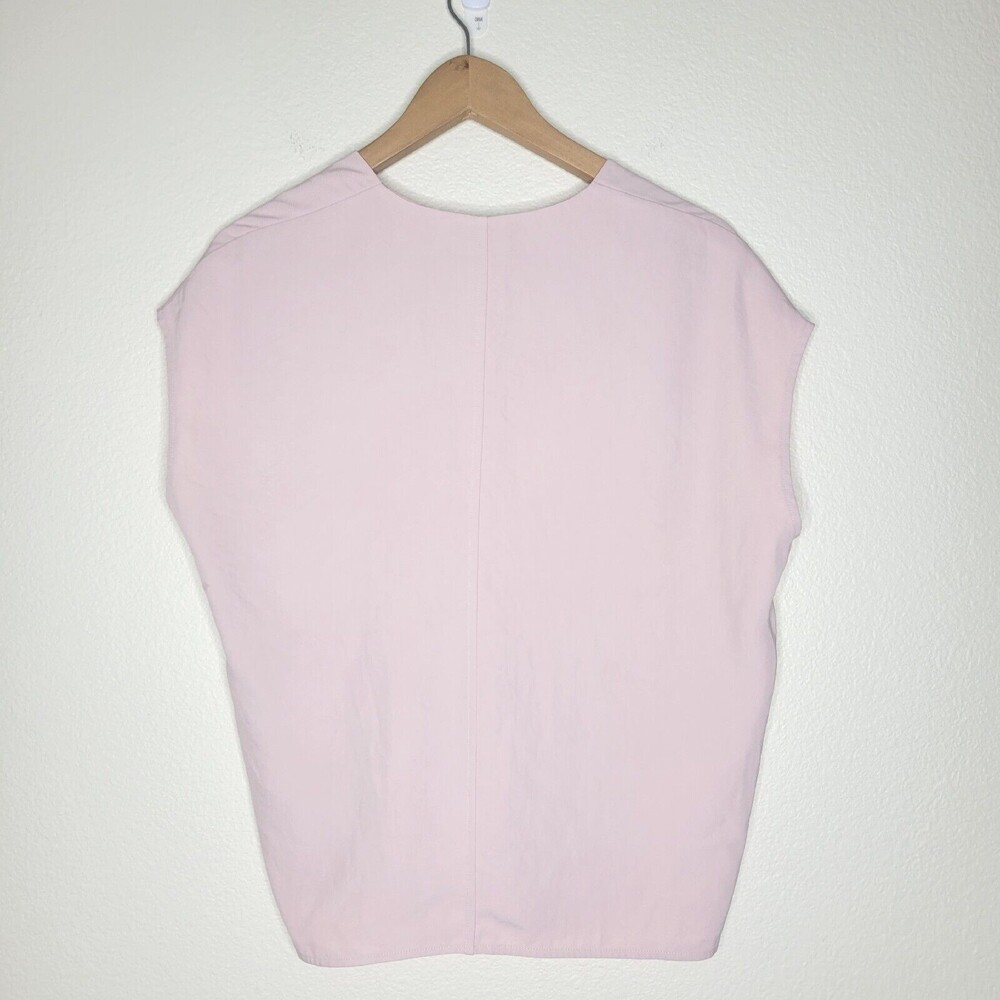Everlane Japanese GoWeave Light Pink Rose Square Capsule Boxy V-Neck Tee Size 0 - Picture 11 of 12